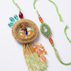 Dhiyona Set Of 2 Artificial Stones Designer Bhaiya Bhabhi Rakhi With Roli Chawal Chandan