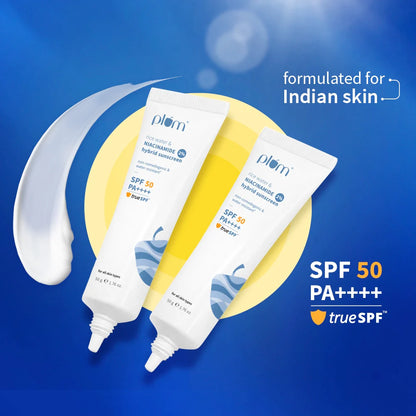 Plum Goodness 2% Niacinamide & Rice Water SPF 50 PA++++ Hybrid Sunscreen