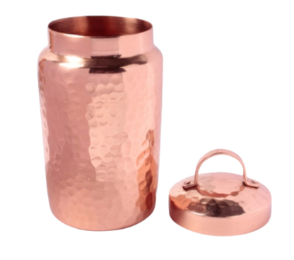 Isha Life Hammered Copper Container with Lid