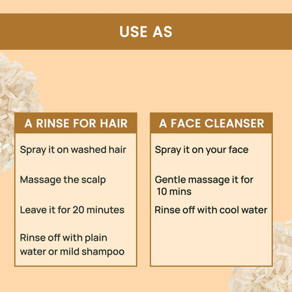 Alps Goodness fermented rice water face toner bottle with label, suitable for hair and skin care, on a neutral background.