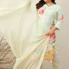 Indyancart Women's Floral Printed Regular Kurta with Trousers & With Dupatta