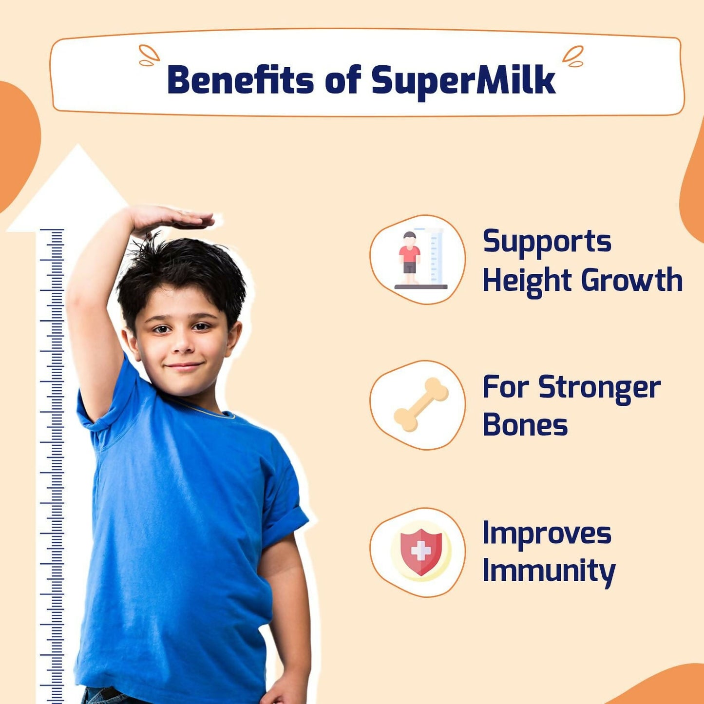 Gritzo SuperMilk Height+ (7-12y Boys), 10g Protein Powder - Double Chocolate