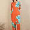 Dhiyona IE Floral Printed Straight Kurta With Trousers