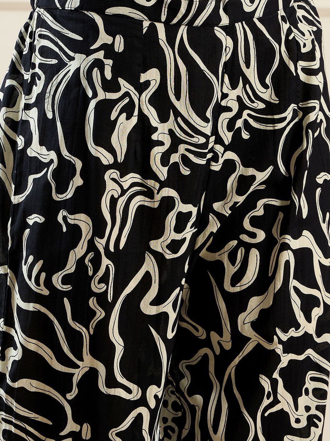 Indyancart IE Abstract Printed Pure Cotton Tunic With Trouser