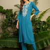Dhiyona IE Floral Embroidered Top With Trousers Co-Ords