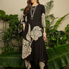 Dhiyona IE Women Black Floral Printed Pure Cotton Regular Sequinned Co-Ords