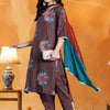 Indyancart IE Women Floral Printed Regular Pure Cotton Kurta with Trousers & With Dupatta