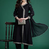 Indyancart IE Ethnic Motifs Embroidered Angrakha Thread Work Kurta with Trousers & Dupatta