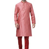 Men's Pink Silk Blend Straight Kurta Pyjama Set