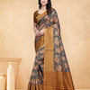 Dhiyona GR Women's Devsena Trout Grey Tussar Silk Digital Print Saree