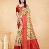 Dhiyona GR Women's Devsena Beige Tussar Silk Digital Print Saree