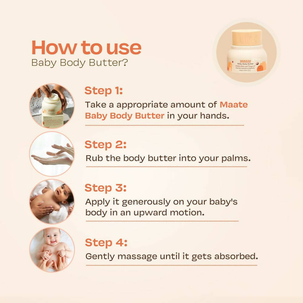 Maate Baby Body Butter Enriched with Pure Kokum Butter and Saffron Oil - Indyancart