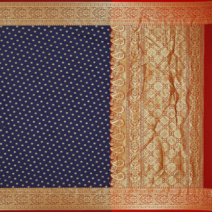 Dhiyona GR Women's Dhruvi Navy Cotton Silk Banarasi Booti Saree