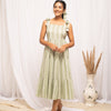 Women's Green Cotton Printed  Dress