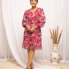 Women's Red Georgette Floral Printed  Dress