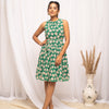 Women's Green Georgette Floral Printed  Dress