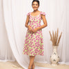 Women's Pink Georgette Floral Printed  Dress