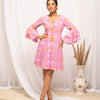 Women's Light Pink Georgette Floral Printed  Dress