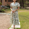 Dhiyona FL Women's Off-White Printed Cotton Midi Dress