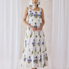 Dhiyona FL Women's Off-White Floral Printed Cotton Maxi Dress