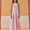 Dhiyona FL Women's Light Pink Solid Linen Maxi Dress