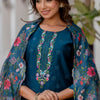 Dhiyona VV Nritya Women Kurta and Pant Sets Viscose Roman Silk Fabric