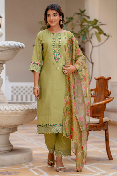 Indyancart VV Vidya Women Kurta and Pant Sets Viscose Roman Silk Fabric