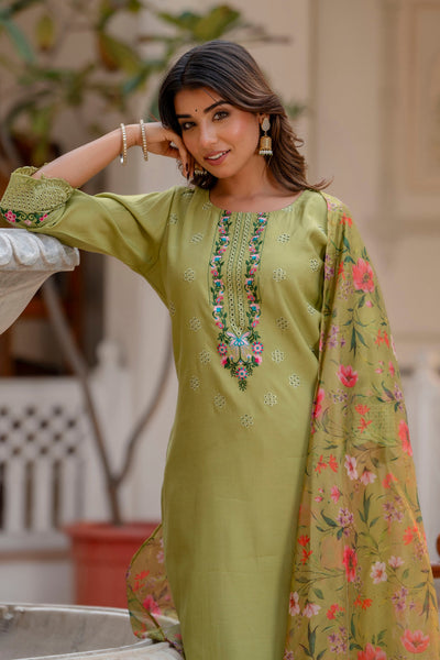 Indyancart VV Vidya Women Kurta and Pant Sets Viscose Roman Silk Fabric