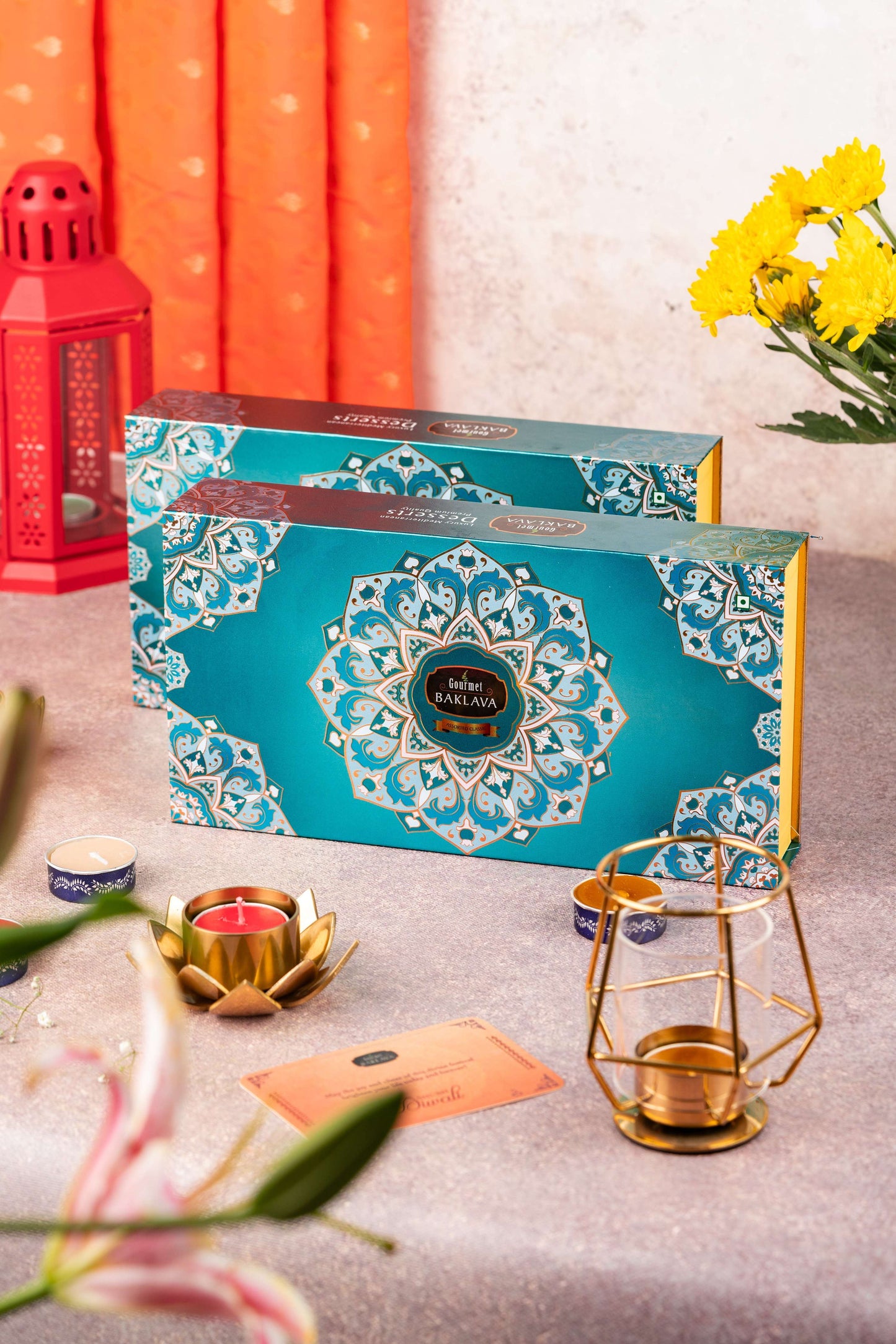 Gourmet Baklava Chocolate Belloria Teal Gift Box