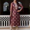 Dhiyona VV Women's Embroidered Silk Blend Straight Kurta