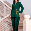 Dhiyona VV Women's Solid Hand Work Embroidered Silk Blend Co-Ords Sets