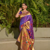 Dhiyona GR Women's Muniya Purple Zari Paithani Silk Saree