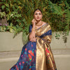 Dhiyona GR Women's Muniya Royal Blue Zari Paithani Silk Saree