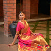 Dhiyona GR Women's Muniya Pink Zari Paithani Silk Saree