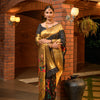 Dhiyona GR Women's Muniya Black Zari Paithani Silk Saree