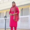 Dhiyona VR Women's Round Neck Gotta Patti Embroidered Kurta Paired With Bottom And Printed Dupatta