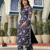 Dhiyona VR Women's Black Kota Check Floral Printed Kurta With Bottom
