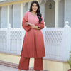 Dhiyona VR Women's Ombre Coral A-Line Kurta Set