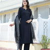 Dhiyona VR Women's Black Crepe Gota Kurta With Bottom And Dupatta