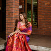 Dhiyona GR Women's Priyanka Purple Zari Paithani Silk Saree