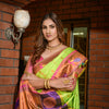 Dhiyona GR Women's Priyanka Pista Green Zari Paithani Silk Saree