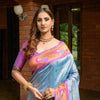 Dhiyona GR Women's Priyanka Sky Blue Zari Paithani Silk Saree