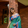 Dhiyona GR Women's Priyanka Green Zari Paithani Silk Saree