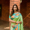 Dhiyona GR Women's Priyanka Mint Green Zari Paithani Silk Saree
