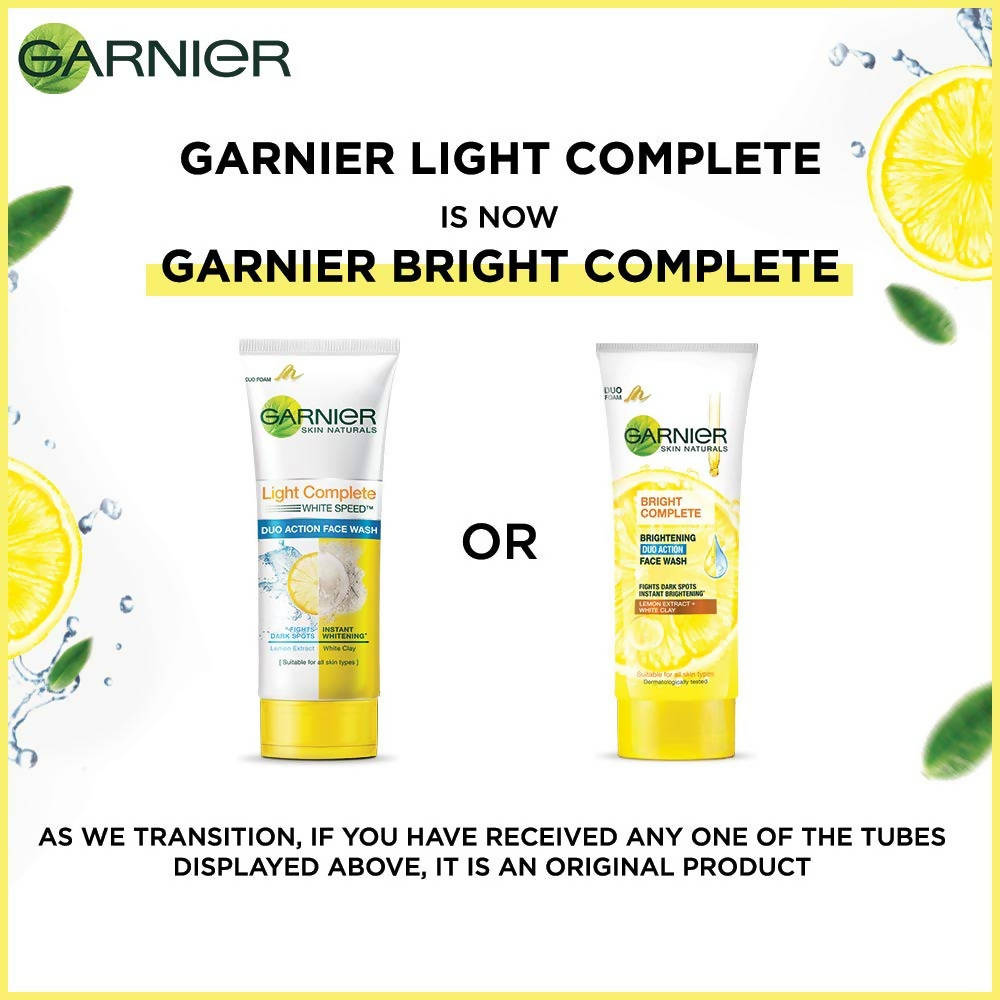 Garnier Bright Complete Brightening Duo Action Face Wash - Indyancart