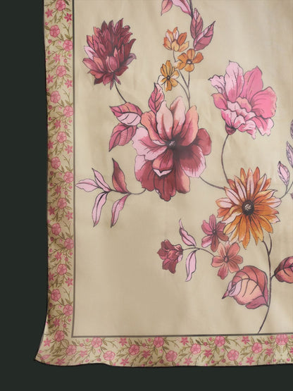 Indyancart IE Floral Embroidered Thread Work Kurta With Trousers & Dupatta