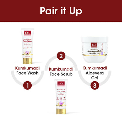 TAC - The Ayurveda Co. Kumkumadi Natural Aloevera Gel for Face & Body with Saffron & 24K Gold Flakes