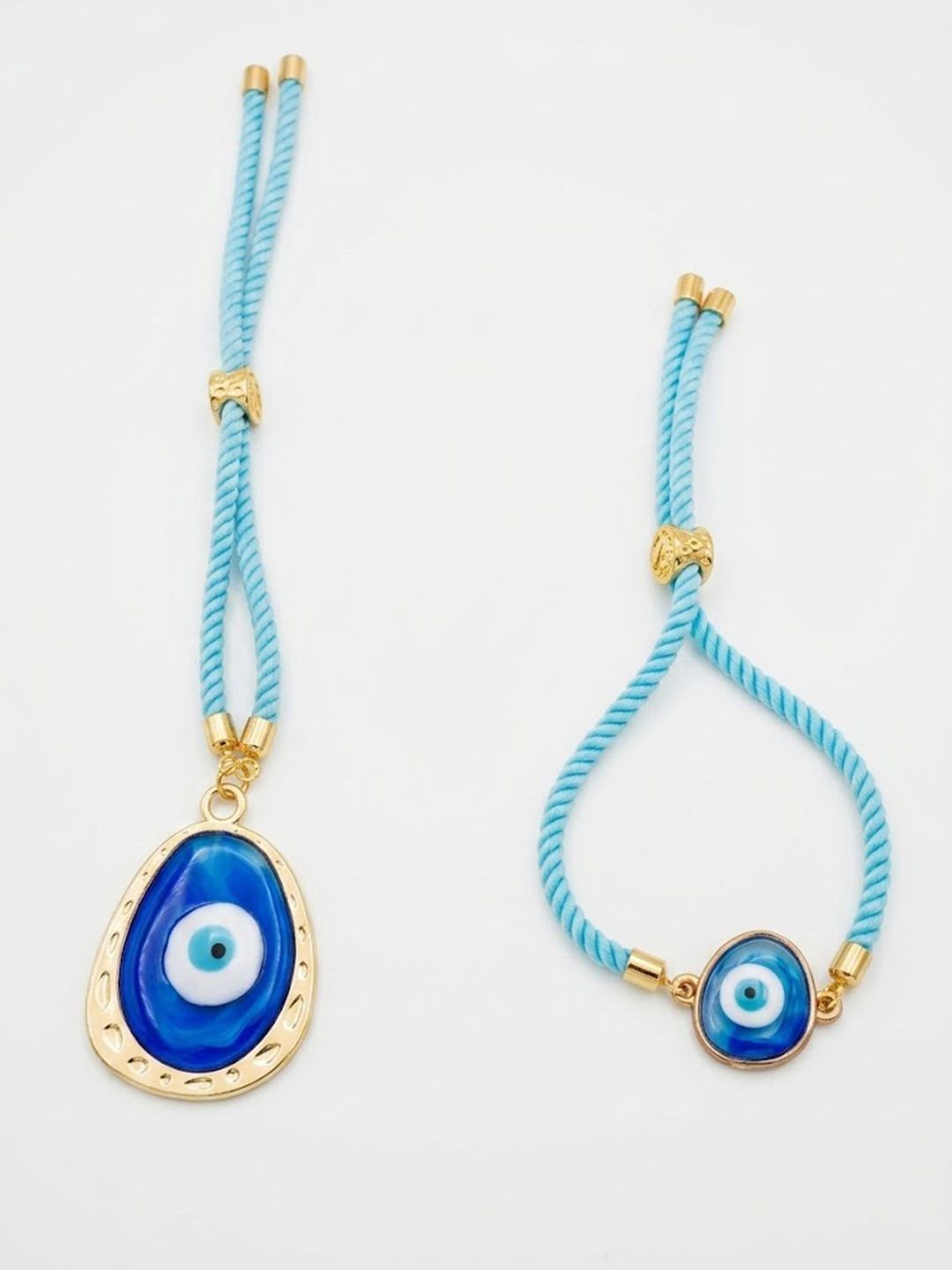 Anouk Set Of 2 Blue Evil Eye Bhaiya Bhabhi Wraparound Rakhi