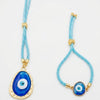 Dhiyona Set Of 2 Blue Evil Eye Bhaiya Bhabhi Wraparound Rakhi
