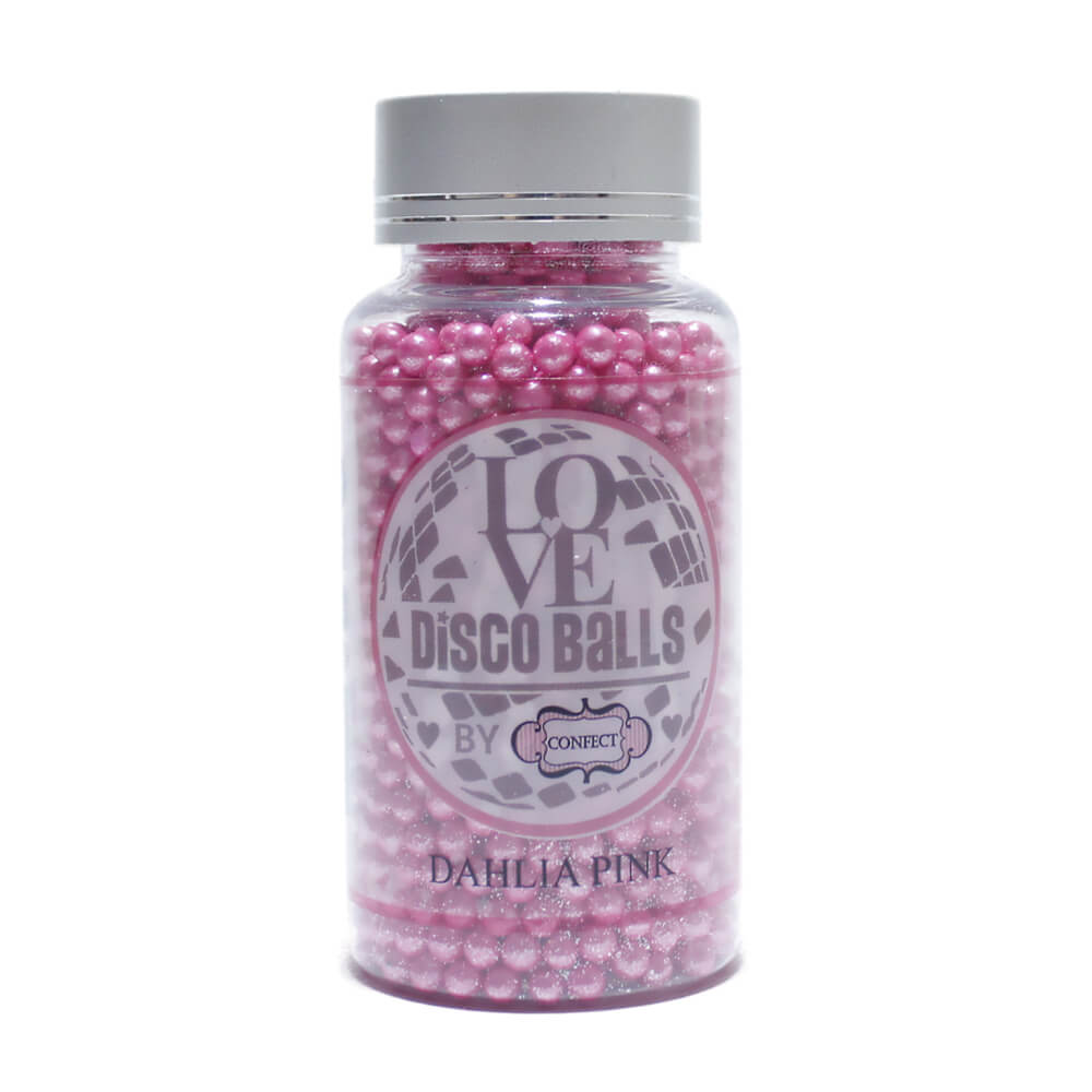 Confect Dahlia Pink Disco Balls Sprinkles 4 MM